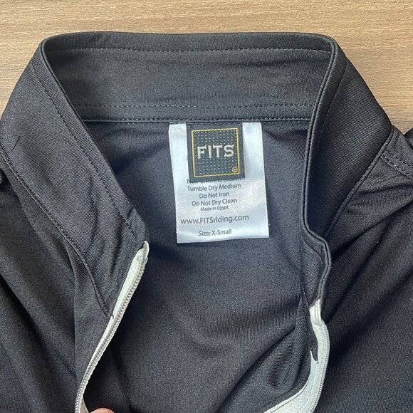 FITS Women's Quarter Zip Polo - Light Weight - Black - XS - Picture 6 of 6
